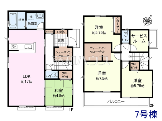 7号棟　間取図　【清瀬市下宿２丁目】