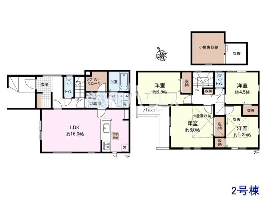 2号棟　間取図　【東村山市久米川町２丁目】