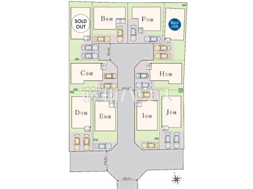 全体区画図　【八王子市弐分方町】