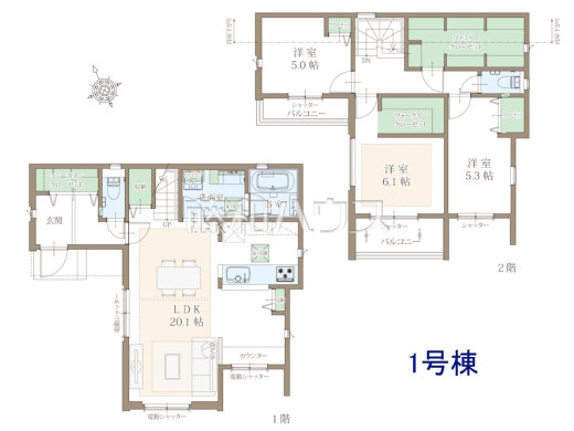 1号棟　間取図　【立川市錦町６丁目】