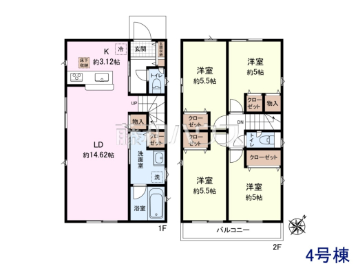 4号棟　間取図　【国分寺市東戸倉１丁目】