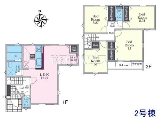 2号棟　間取図　【八王子市上野町】