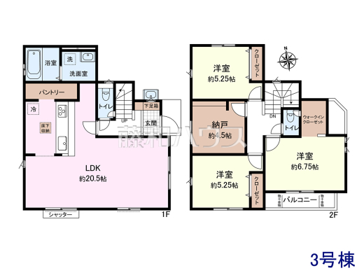 3号棟　間取図　【清瀬市竹丘２丁目】