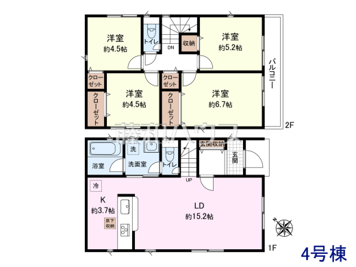 4号棟　間取図　【府中市本宿町１丁目】