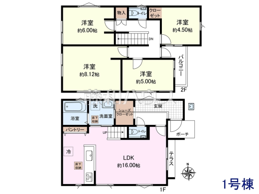 1号棟　間取図　【練馬区南田中１丁目】