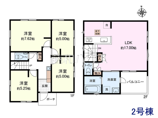 2号棟　間取図　【練馬区南田中１丁目】