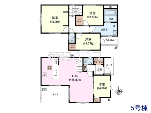 5号棟　間取図　【練馬区南田中１丁目】