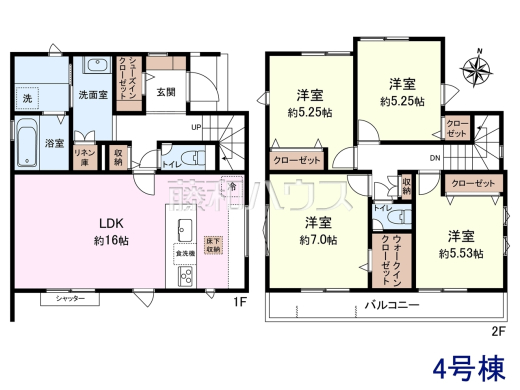 4号棟　間取図　【東村山市青葉町１丁目】