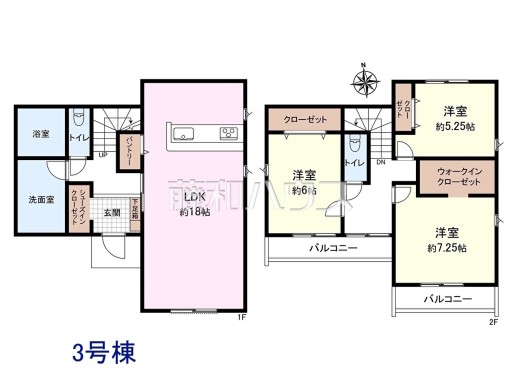 3号棟　間取図　【立川市若葉町３丁目】