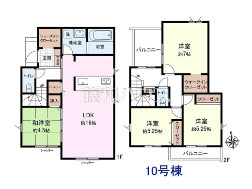 10号棟　間取図　【立川市若葉町３丁目】
