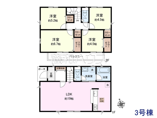 3号棟　間取図　【東大和市奈良橋６丁目】