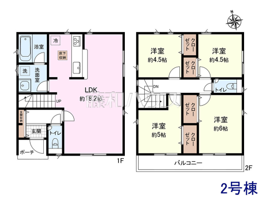 2号棟　間取図　【調布市富士見町３丁目】