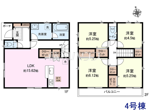 4号棟　間取図　【調布市富士見町３丁目】