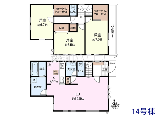 14号棟　間取図　【国分寺市北町４丁目】