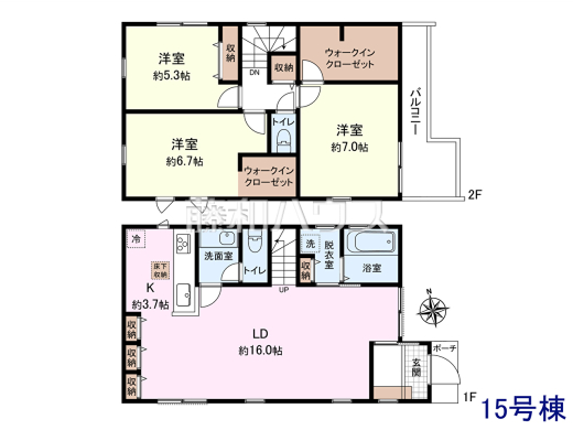 15号棟　間取図　【国分寺市北町４丁目】