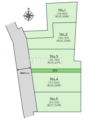 ≪区画図≫全区画30坪以上！建築条件なし【東久留米市前沢１丁目】物件より15分圏内・学校・スーパー揃う好住環境♪