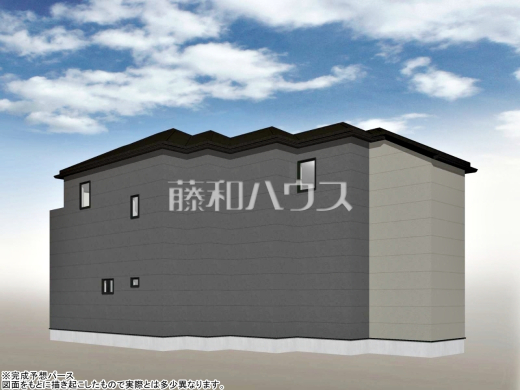 22号地　建物プラン例（北東パース・外観）　【東村山市恩多町５丁目】　
[参考プラン] 
建物価格：1,650万円（税込）　建物面積：93.98m&sup2;