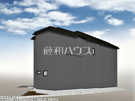 24号地　建物プラン例（北東パース・外観）　【東村山市恩多町５丁目】　
[参考プラン] 
建物価格：1,650万円（税込）　建物面積：96.05m&sup2;
