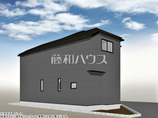 43号地　建物プラン例（北東パース・外観）　【東村山市恩多町５丁目】　
[参考プラン] 
建物価格：1,650万円（税込）　建物面積：96.26m&sup2;