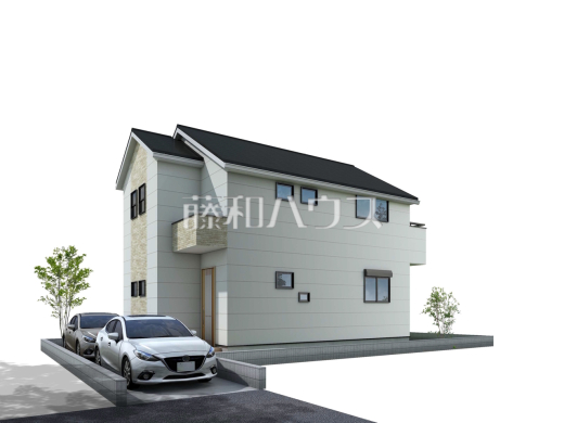 7号地　建物プラン例（パース・外観）　【東久留米市下里１丁目】　
[参考プラン] 
建物価格：2,024万円（税込）　建物面積：89.42m&sup2;