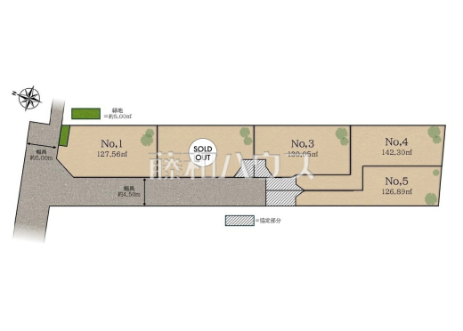 ≪区画図≫ゆとりの全区画38坪以上【東久留米市本町４丁目】西武池袋線　東久留米駅 徒歩10分