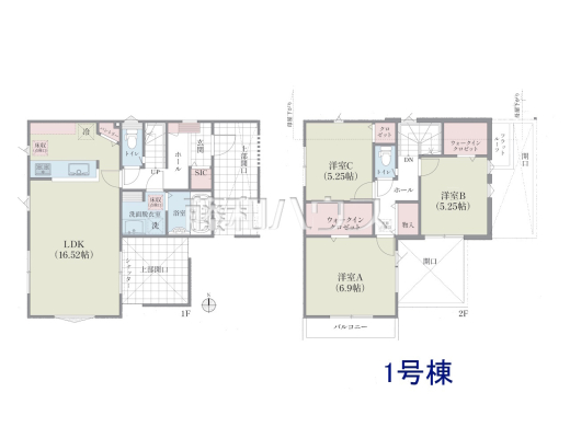 1号棟　間取図　【国立市谷保】