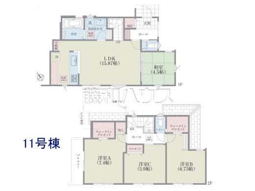 11号棟　間取図　【国立市谷保】