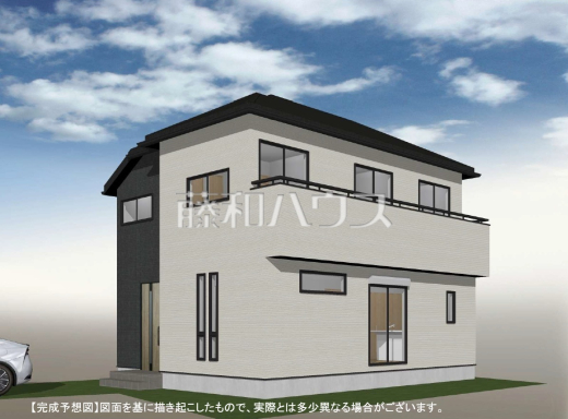 ≪完成予想図・外観パース≫  建物のプレゼンをさせていただきますので、実際の完成イメージを思い描いていただくことができます。お気軽にお問合せ下さい。 【東久留米市新川町１丁目】　
[参考プラン] 
建物価格：1,800万円（税込）　建物面積：98.12m&sup2;