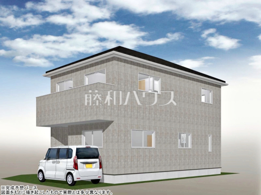 16号地　建物プラン例（パース・外観）　【小平市小川町１丁目】　
[参考プラン] 
建物価格：2,288万円（税込）　建物面積：96.88m&sup2;