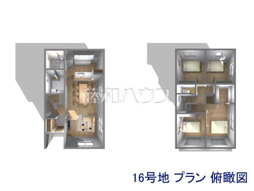 16号地　建物プラン例（パース・内観）　【小平市小川町１丁目】　
[参考プラン] 
建物価格：2,288万円（税込）　建物面積：96.88m&sup2;