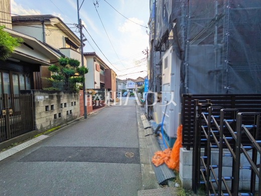 接道状況および現場風景 【中野区白鷺3丁目】
