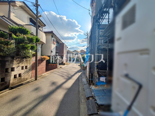 接道状況および現場風景 【中野区白鷺3丁目】
