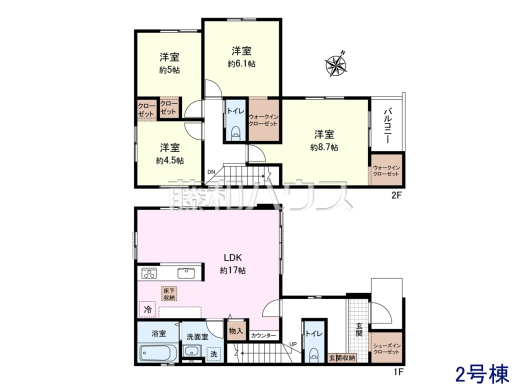 2号棟　間取図　【春日井市中央通２丁目】