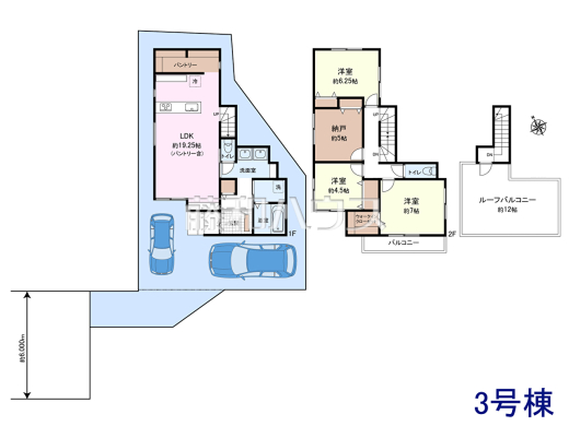 土地価格2580万円＋建物価格2200万円＝総額4780万円　
[参考プラン] 
建物価格：2,200万円（税込）　建物面積：105.29m&sup2;