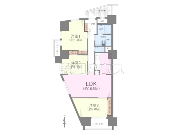 間取図　【朝日八王子マンション】
