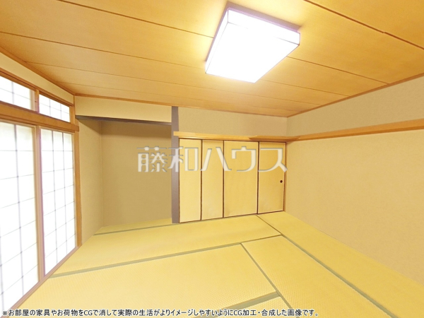 和室　※お部屋の家具やお荷物をCGで消して実際の生活がよりイメージしやすいようにCG加工・合成した画像です。【立川市高松町１丁目】