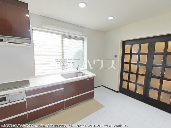 キッチン　※お部屋の家具やお荷物をCGで消して実際の生活がよりイメージしやすいようにCG加工・合成した画像です。【立川市高松町１丁目】