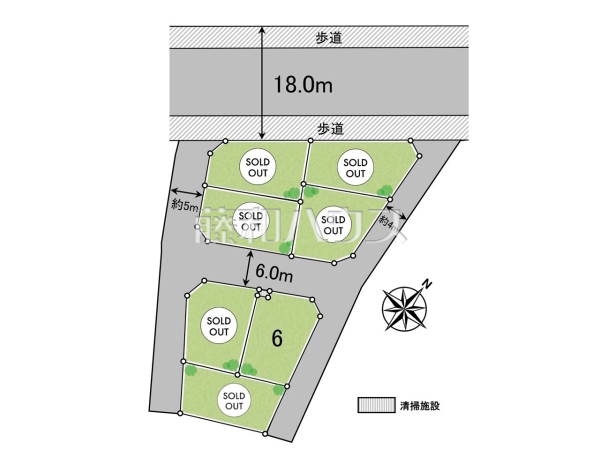 全体区画図　【清瀬市中清戸３丁目】 平日のご案内も可能です。まずはお気軽にお問合せ下さいませ。 