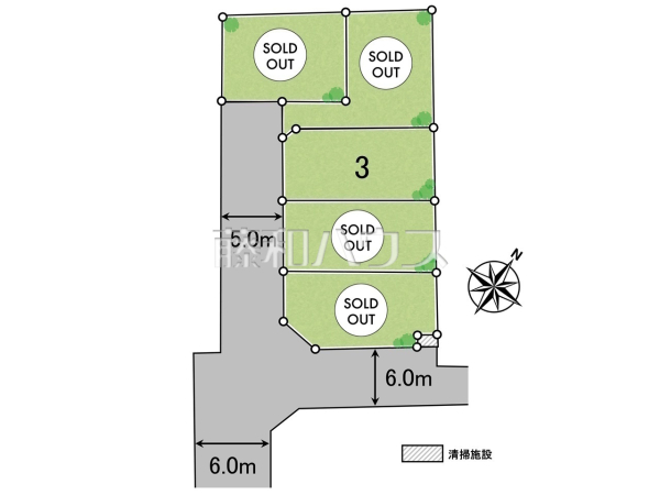 全体区画図　【清瀬市中里５丁目】 周辺環境はもちろん、日当たりや設備仕様など、実際に行ってみないと分からないことも多くございます。営業担当がご案内いたしますので、お気軽にお問い合わせください。 