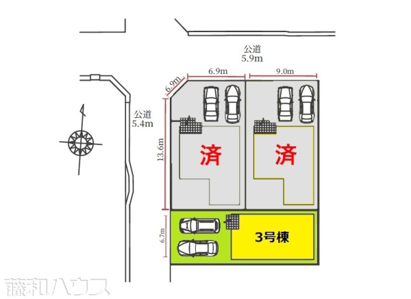 全体区画図　【名古屋市北区西味鋺３丁目】