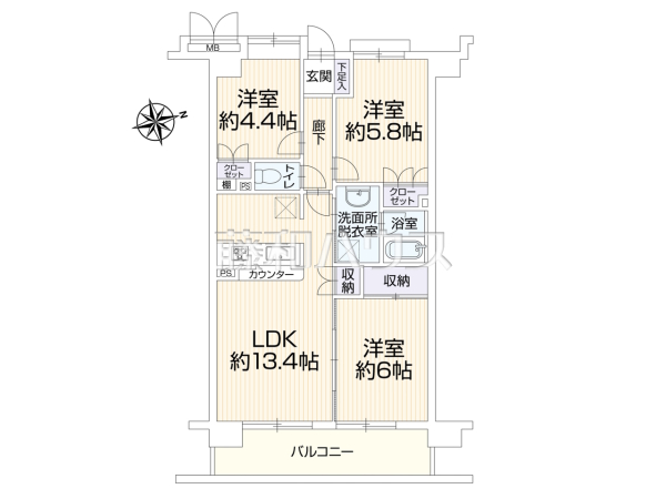 間取図　【リーベスト府中多摩川】