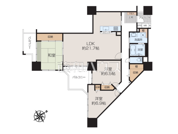 ≪間取図≫ご家族が集うリビングは広さゆったり約21.7帖☆【長峰杜の三番街3号棟】