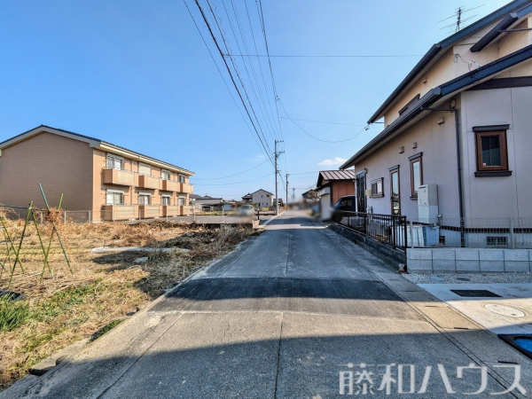 接道状況および現場風景　【小牧市藤島町居屋敷】