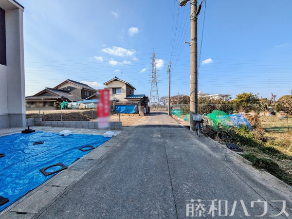 接道状況および現場風景　【小牧市藤島町居屋敷】