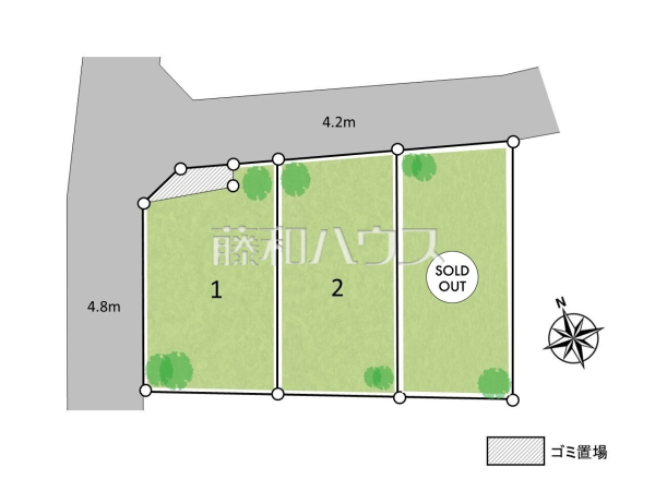 全体区画図　【新座市畑中３丁目】 見学はしたいけど、なかなか時間が取れない・・・そんな方に出勤前や仕事終わりにマイホームを見学できるサポートをいたします。 