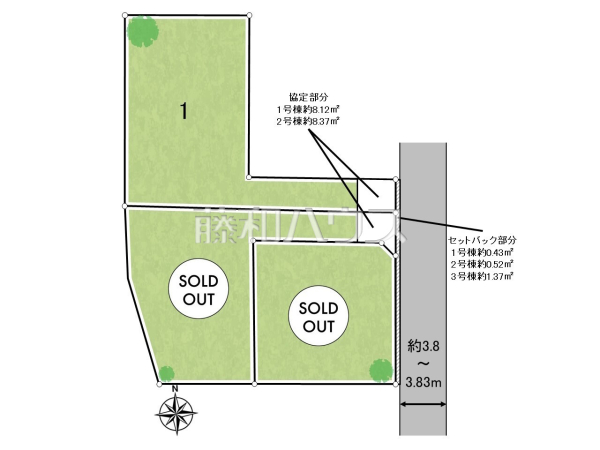 全体区画図　【武蔵村山市学園３丁目】