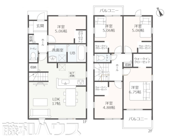 2号棟　間取図　【北名古屋市熊之庄屋形】