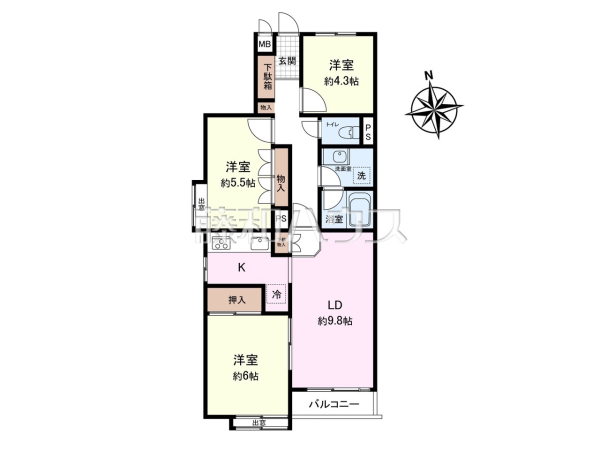 間取図　【コートハウス三鷹】
