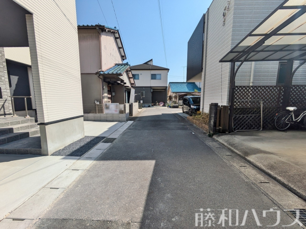 接道状況および現場風景　【名古屋市北区中味鋺１丁目】