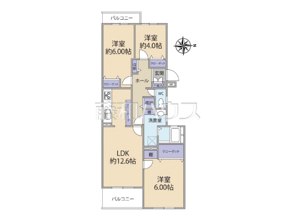 間取図　【グリーンコープ玉川上水6号棟】